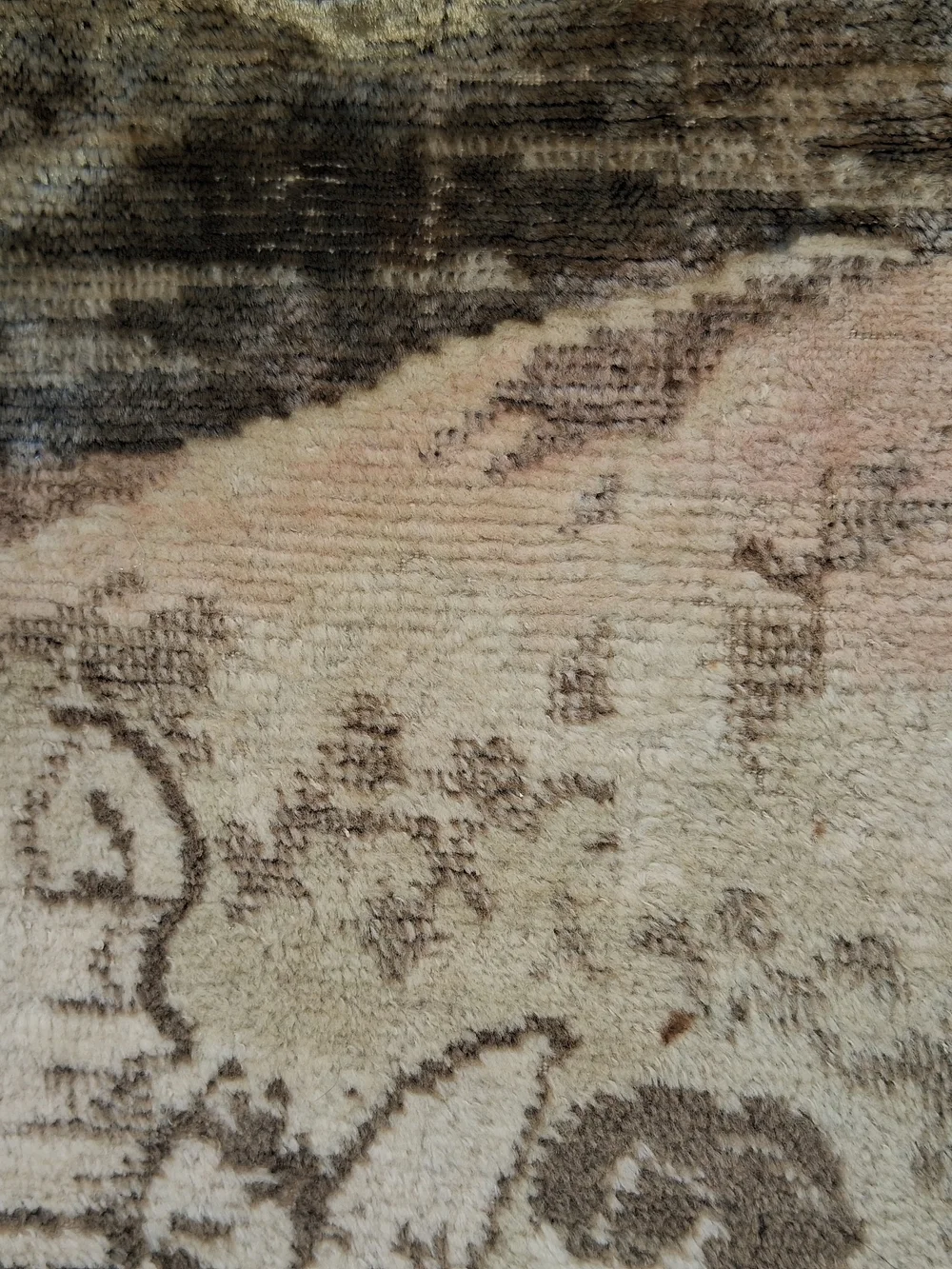 Woven Tapestry Wall Hanging Vintage Scene in Beige and Brown